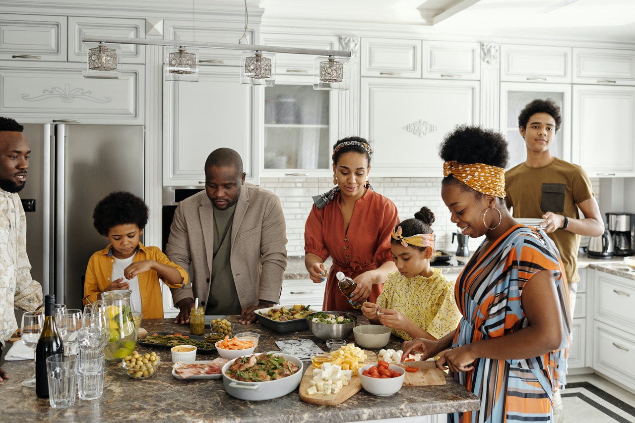 picture of family eating a meal