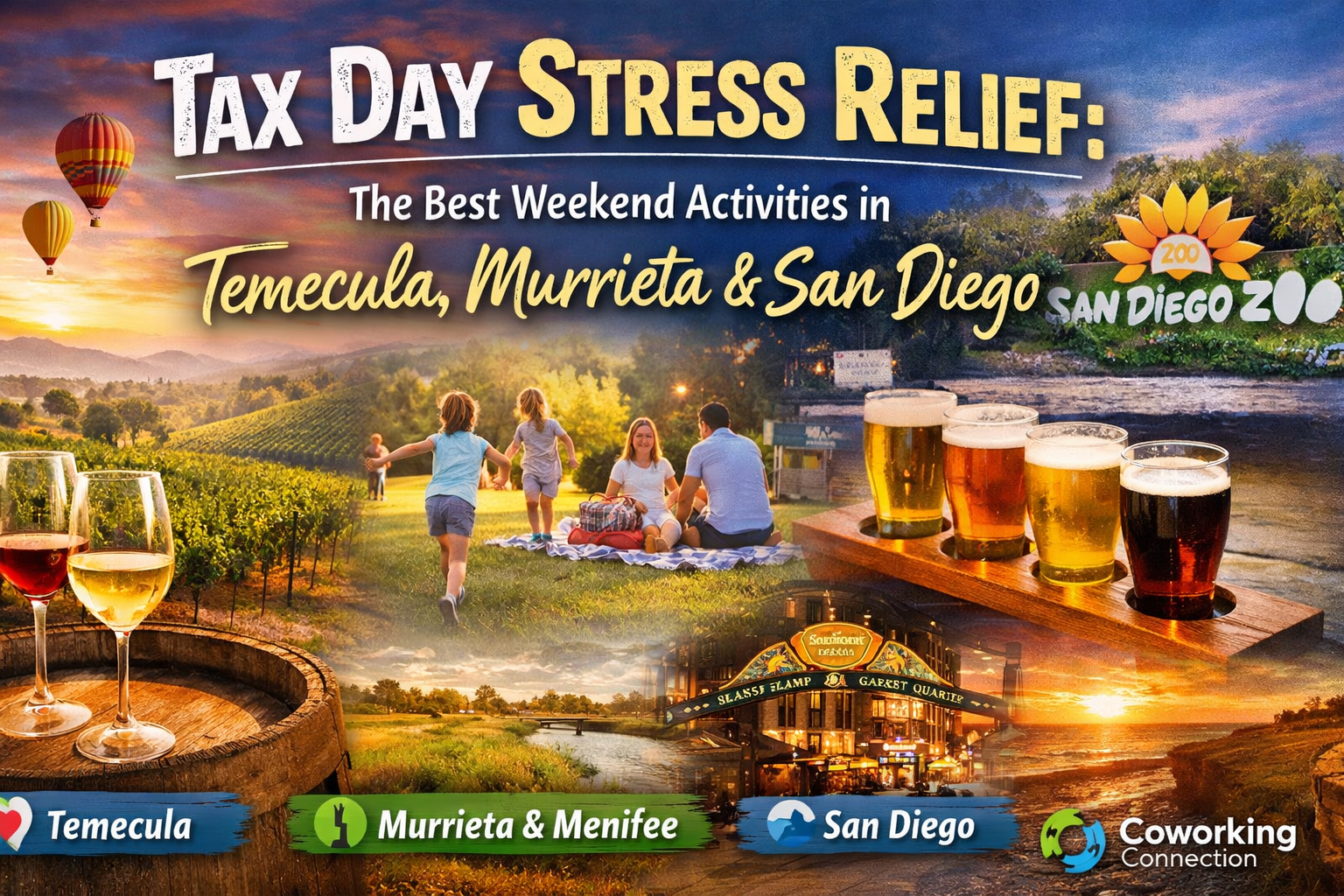 Tax Day Stress Relief: The Best Weekend Activities in Temecula, Murrieta, Menifee & San Diego According to Coworking Connection