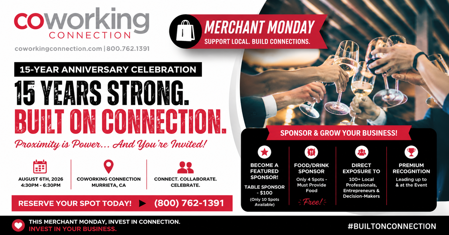 Join Us and help celebrate Coworking Connection's 15 year anniversary