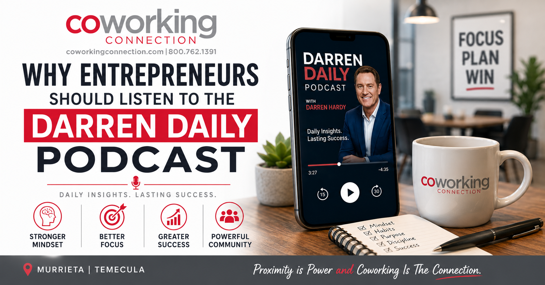 Why Entrepreneurs Should Listen to the Darren Daily Podcast | Coworking Connection