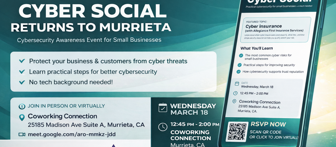 Cyber Insurance Social Wednesday March 18 2026 at Coworking Connection
