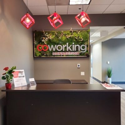 picture of front desk at coworking connection temecula