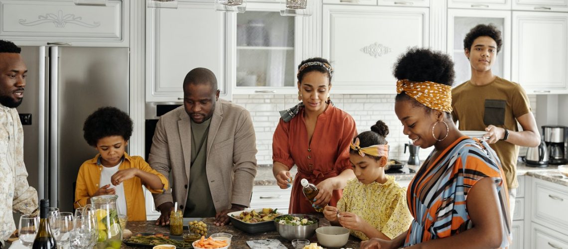 picture of family eating a meal